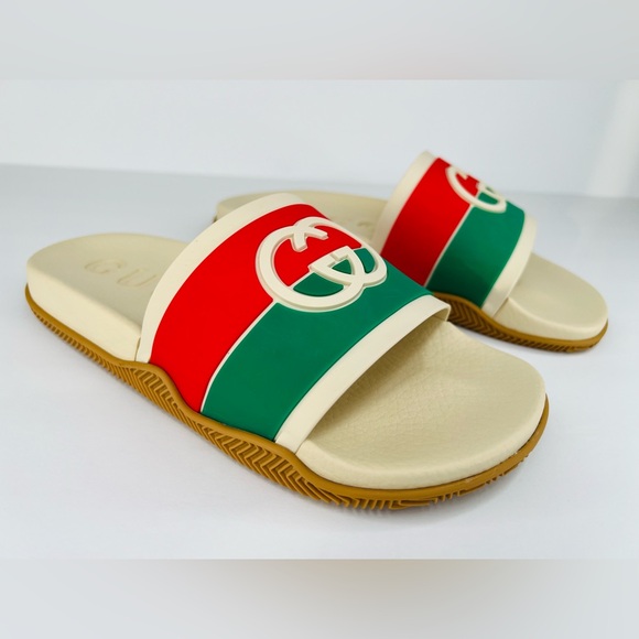 GUCCI Pursuit Women Double G Interlocking GG Logo Rubber Slide Sandals EU 39 - Picture 11 of 11